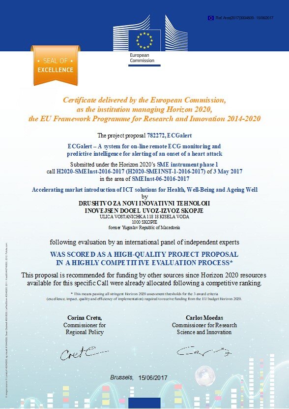 Seal of Excellence certificate